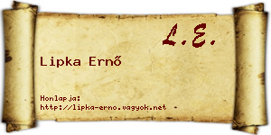 Lipka Ernő névjegykártya